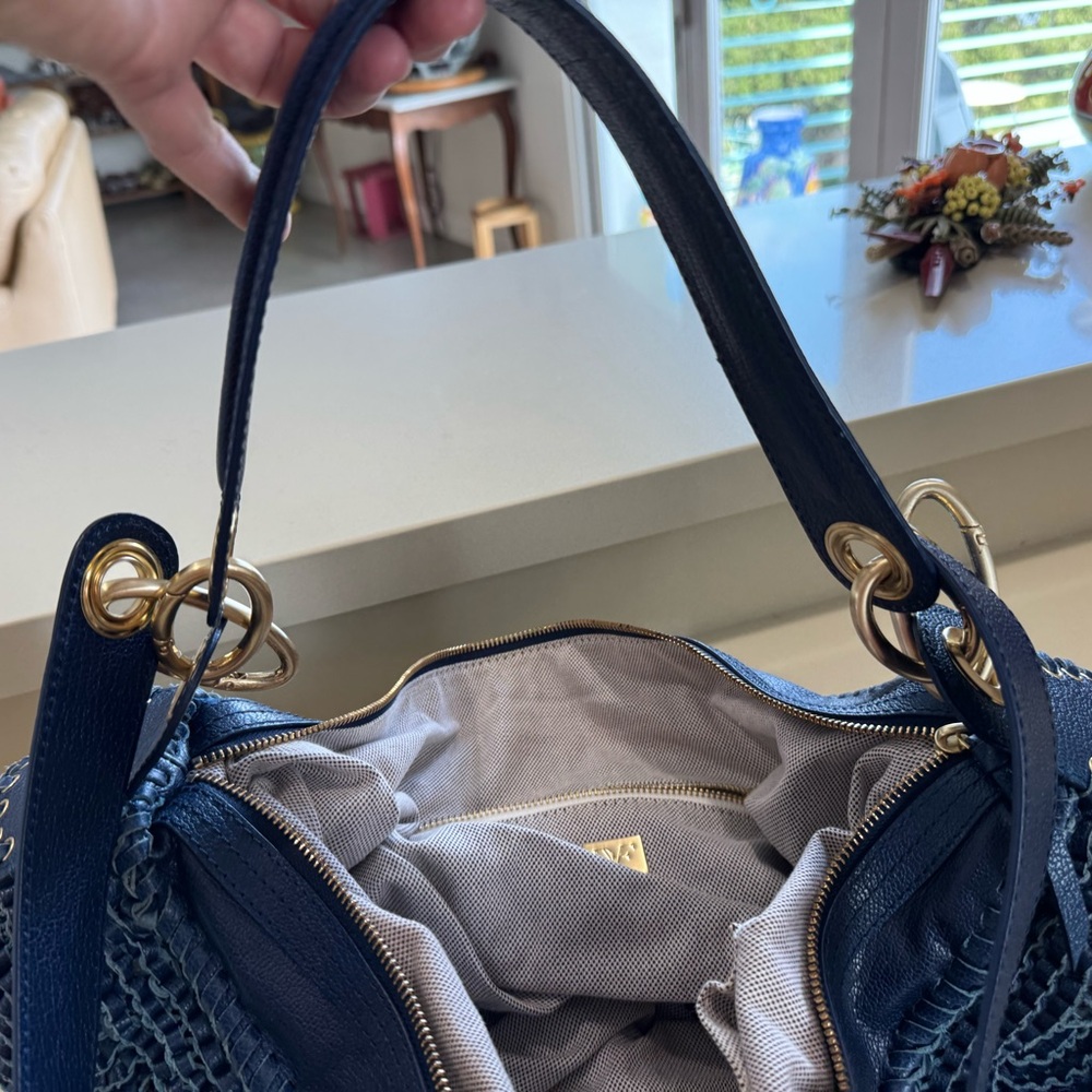 Diane Von Furstenberg Stephanie Woven Blue Shoulder Bag as seen on J Lo! - Picture 6 of 9